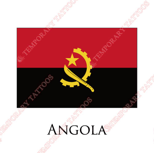 Angola flag Customize Temporary Tattoos Stickers NO.1813